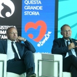 24/08/2023   Rimini   Quinta giornata della 44° edizione del Meeting di C.L. dal titolo  '' L' esistenza umana e' un' amicizia inesauribile '' . nella foto il ministro Francesco Lollobrigida, a sinistra, e Edmondo Cirielli viceministro agli Esteri.