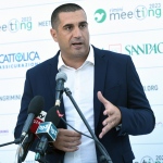 Foto Nicoloro G.   25/08/2023   Rimini   Sesta ed ultima giornata della 44° edizione del Meeting di C.L. dal titolo  '' L' esistenza umana e' un' amicizia inesauribile '' con l' intervento del Capo dello Stato.  nella foto Michele de Pascale sindaco di Ravenna e presidente dell' Unione delle Province.