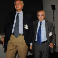 Foto Nicoloro G. 12/10/2012 Rimini Quarantatreesima edizione delle ” Giornate Internazionali del Centro Pio Manzù ” che quest’ anno ha come titolo ” Italia “, ovvero un osservatorio internazionale sul nostro Paese, incubatore della crisi sistemica. nella foto Roger Abravanel – Paolo Giaretta
