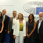 Foto Nicoloro G.   26/08/2026   Rimini   Sesta ed ultima giornata della 47° edizione del Meeting di Comunione e Liberazione dal titolo '' L' Amor che move il sole e l' altre stelle ''. nella foto al centro Roberta Metsola presidente Parlamento Europeo e Pina Picierno vicepresidente Parlamento Europeo.