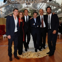 Foto Nicoloro G. 31/08/2012 Venezia Cinquantesima edizione del Premio Campiello promosso e organizzato da Confindustria Veneto. Nella sede del Casino’ di Venezia serata di premiazione dei cinque autori finalisti. nella foto Giovanni Montanaro – Francesca Melandri – Andrea Tomat – Marcello Fois – Carmine Abate – Marco Missiroli