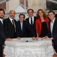 Foto Nicoloro G. 31/08/2012 Venezia Cinquantesima edizione del Premio Campiello promosso e organizzato da Confindustria Veneto. Nella sede del Casino’ di Venezia serata di premiazione dei cinque autori finalisti. nella foto Marco Missiroli – Carmine Abate – Marcello Fois – Andrea Tomat – Francesca Melandri – Giovanni Montanaro