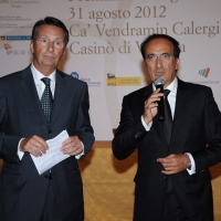 Foto Nicoloro G. 31/08/2012 Venezia Cinquantesima edizione del Premio Campiello promosso e organizzato da Confindustria Veneto. Nella sede del Casino’ di Venezia serata di premiazione dei cinque autori finalisti. nella foto Piero Luxardo – Andrea Tomat