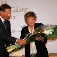 Foto Nicoloro G. 31/08/2012 Venezia Cinquantesima edizione del Premio Campiello promosso e organizzato da Confindustria Veneto. Nella sede del Casino’ di Venezia serata di premiazione dei cinque autori finalisti. nella foto Piero Luxardo – Dacia Maraini