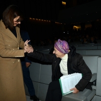 Foto Nicoloro G. 17/11/2017 Milano 9° edizione di 'Science for Peace ', Conferenza mondiale dal titolo ' Post-Verita''. nella foto il saluto tra la presidente della Camera Laura Boldrini e Emma Bonino.