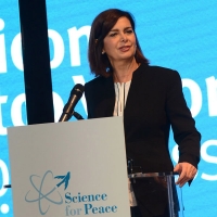Foto Nicoloro G. 17/11/2017 Milano 9° edizione di 'Science for Peace ', Conferenza mondiale dal titolo ' Post-Verita''. nella foto la presidente della Camera Laura Boldrini.