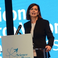 Foto Nicoloro G. 17/11/2017 Milano 9° edizione di 'Science for Peace ', Conferenza mondiale dal titolo ' Post-Verita''. nella foto la presidente della Camera Laura Boldrini.