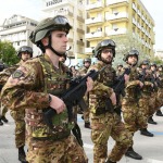 Foto Nicoloro G.   08/05/2022   Rimini  Giornata conclusiva della 93° Adunata Nazionale Alpini che culmina con la sfilata generale davanti alle autorita' militari e civili e una folla di spettatori. nella foto reparto lungo la sfilata.
