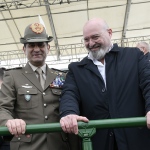 Foto Nicoloro G.   08/05/2022   Rimini  Giornata conclusiva della 93° Adunata Nazionale Alpini che culmina con la sfilata generale davanti alle autorita' militari e civili e una folla di spettatori. nella foto il generale Francesco Paolo Figliuolo e Stefano Bonaccini.