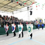 Foto Nicoloro G.   08/05/2022   Rimini  Giornata conclusiva della 93° Adunata Nazionale Alpini che culmina con la sfilata generale 
davanti alle autorita' militari e civili e una folla di spettatori. nella foto insegne di rappresentanze estere.