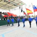 Foto Nicoloro G.   08/05/2022   Rimini  Giornata conclusiva della 93° Adunata Nazionale Alpini che culmina con la sfilata generale 
davanti alle autorita' militari e civili e una folla di spettatori. nella foto insegne di rappresentanze estere.