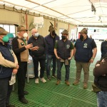 Foto Nicoloro G.   07/05/2022  Rimini   93° Adunata Nazionale Alpini che , come da consuetudine, hanno invaso la cittadina romagnola provenienti da ogni regione d\' Italia. Il culmine della manifestazione  sara\' domenica 8 Maggio con \' l\' ammassamento \' sul lungomare di Rimini e la sfilata alla presenza delle massime autorita\'. nella foto un addetto da\' spiegazioni sull\' uso e le particolarita\' delle strumentazioni in dotazione al reparto.