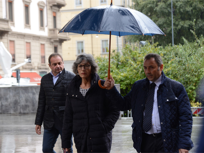 Foto Nicoloro G 14/10/2016 Milano Allestita nel Teatro Strehler la camera ardente per Dario Fo, meta di personaggi e gente comune che hanno voluto rendere omaggio al Premio Nobel scomparso. nella foto l' ex vicesindaco Ada Lucia De Cesaris.