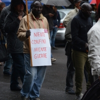 Foto Nicoloro G. 01/05/2016 Manifestazione con corteo per la ricorrenza del I° Maggio. nella foto numerosa la presenza di manifestanti stranieri.