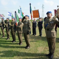 Foto Nicoloro G. 18/10/2018 Piangipane ( Ravenna ) Celebrazione in onore dei soldati della Brigata Ebraica, caduti combattendo in Italia durante la Seconda Guerra Mondiale e sepolti nel Cimitero di guerra britannico. La stessa Brigata Ebraica alla quale il Presidente della Repubblica ha recentemente concesso la Medaglia d\' Oro al Valor Militare. nella foto il picchetto d\' onore.