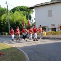 Foto Nicoloro G. 04/08/2017 Mandriole ( Ravenna ) Commemorazione della morte di Anita Garibaldi avvenuta il 04/08/1849 nella Fattoria Guiccioli in localita\' Mandriole. nella foto sfilata di garibaldini in costume.