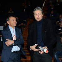 Foto Nicoloro G. 17/02/2017 Rimini Si e' aperto il Congresso fondativo di Sinistra Italiana. nella foto Stefano Fassina, a sinistra, e il sindaco di Rimini Andrea Gnassi.