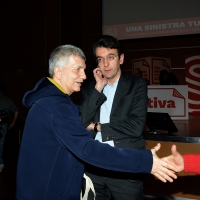 Nichi Vendola e dietro il fuoriuscito PD Alfredo D' Attorre.