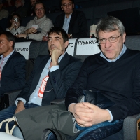 Foto Nicoloro G. 17/02/2017 Rimini Si e' aperto il Congresso fondativo di Sinistra Italiana. nella foto da sinistra Stefano Fassina, Nicola Fratoianni e Maurizio Landini.