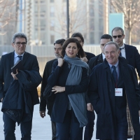 Foto Nicoloro G. 18/02/2017 Rimini Seconda giornata del Congresso fondativo di Sinistra Italiana. nella foto la presidente della Camera Laura Boldrini al suo arrivo al Palacongressi.