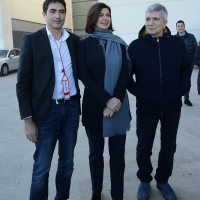 Foto Nicoloro G. 18/02/2017 Rimini Seconda giornata del Congresso fondativo di Sinistra Italiana. nella foto la presidente della Camera Laura Boldrini tra Nicola Fratoianni, a sinistra, e Nichi Vendola.