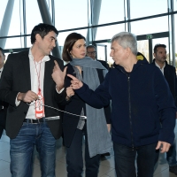 Foto Nicoloro G. 18/02/2017 Rimini Seconda giornata del Congresso fondativo di Sinistra Italiana. nella foto la presidente della Camera Laura Boldrini tra Nicola Fratoianni, a sinistra, e Nichi Vendola.