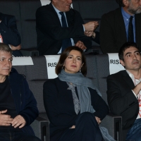 Foto Nicoloro G. 18/02/2017 Rimini Seconda giornata del Congresso fondativo di Sinistra Italiana. nella foto la presidente della Camera Laura Boldrini tra Nichi Vendola e Nicola Fratoianni.
