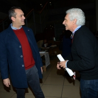Foto Nicoloro G. 19/02/2017 Rimini Terza giornata conclusiva del Congresso fondativo di Sinistra Italiana. nella foto Luigi De Magistris, a sinistra, e Corradino Mineo.