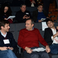 Foto Nicoloro G. 19/02/2017 Rimini Terza giornata conclusiva del Congresso fondativo di Sinistra Italiana. nella foto da sinistra Pippo Civati, Luigi De Magistris e Nicola Fratoianni.