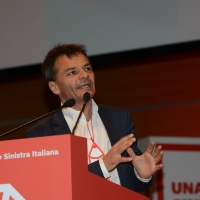 Foto Nicoloro G. 19/02/2017 Rimini Terza giornata conclusiva del Congresso fondativo di Sinistra Italiana. nella foto Stefano Fassina.