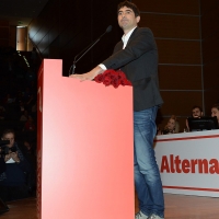 Foto Nicoloro G.  19/02/2017    Rimini   Terza giornata conclusiva del Congresso fondativo di Sinistra Italiana. nella foto Nicola Fratoianni neo eletto segretario generale di Sinistra Italiana.