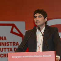Foto Nicoloro G.  19/02/2017    Rimini   Terza giornata conclusiva del Congresso fondativo di Sinistra Italiana. nella foto Nicola Fratoianni neo eletto segretario generale di Sinistra Italiana.