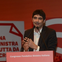 Foto Nicoloro G.  19/02/2017    Rimini   Terza giornata conclusiva del Congresso fondativo di Sinistra Italiana. nella foto Nicola Fratoianni neo eletto segretario generale di Sinistra Italiana.