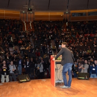 Foto Nicoloro G.  19/02/2017    Rimini   Terza giornata conclusiva del Congresso fondativo di Sinistra Italiana. nella foto Nicola Fratoianni neo eletto segretario generale di Sinistra Italiana.
