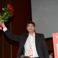 Foto Nicoloro G.  19/02/2017    Rimini   Terza giornata conclusiva del Congresso fondativo di Sinistra Italiana. nella foto Nicola Fratoianni neo eletto segretario generale di Sinistra Italiana.