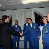 Foto Nicoloro G. 23/06/2016 Milano Prologo alla diciassettesima edizione de \' La Milanesiana \' con l\' intervento dell\' equipaggio delle Frecce Tricolori. nella foto il ministro Dario Franceschini al suo arrivo saluta i piloti delle Frecce Tricolore.
