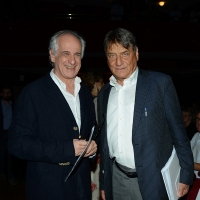 Foto Nicoloro G. 30/06/2016 Milano Sesta serata della diciassettesima edizione de ' La Milanesiana ' che quest' anno ha per titolo ' La Vanita' '. nella foto l' attore Toni Servillo, a sinistra, e lo scrittore Claudio Magris.