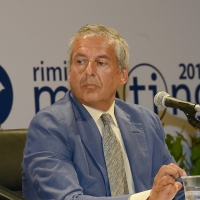 Foto Nicoloro G. 25/08/2016 Rimini Settima ed ultima giornata della trentasettesima edizione del Meeting di Rimini che ha per titolo \' Tu sei un bene per me \'. Inaugurata dal Capo dello Stato questa manifestazione si svolge per sette giorni tra incontri, dibattiti, mostre. nella foto Carlo Federico Perno, docente universitario.