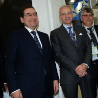 Foto Nicoloro G. 29/03/2017 Ravenna XIII edizione di OMC, Offshore Mediterranean Conference, evento biennale tra i piu' importanti in Europa, imperniato sulla ricerca e innovazione delle tecnologie offshore. nella foto da sinistra il ministro egiziano Tarek Al Molla e il Ceo di Edison Marc Benayoun.
