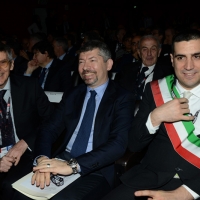 Foto Nicoloro G. 29/03/2017 Ravenna XIII edizione di OMC, Offshore Mediterranean Conference, evento biennale tra i piu' importanti in Europa, imperniato sulla ricerca e innovazione delle tecnologie offshore. nella foto da sinistra il presidente di OMC 2017 Innocenzo Titone, il sottosegretario Ivan Scalfarotto e il sindaco di Ravenna Michele de Pascale.