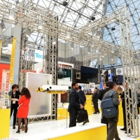 Foto Nicoloro G. 29/03/2017 Ravenna XIII edizione di OMC, Offshore Mediterranean Conference, evento biennale tra i piu' importanti in Europa, imperniato sulla ricerca e innovazione delle tecnologie offshore. nella foto lo stand di Eni.