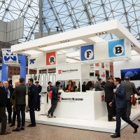 Foto Nicoloro G. 29/03/2017 Ravenna XIII edizione di OMC, Offshore Mediterranean Conference, evento biennale tra i piu' importanti in Europa, imperniato sulla ricerca e innovazione delle tecnologie offshore. nella foto uno stand.