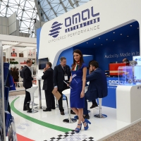 Foto Nicoloro G. 29/03/2017 Ravenna XIII edizione di OMC, Offshore Mediterranean Conference, evento biennale tra i piu\' importanti in Europa, imperniato sulla ricerca e innovazione delle tecnologie offshore. nella foto uno stand espositivo.