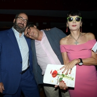 Foto Nicoloro G. 29/06/2018 Milano Edizione 2018 de ' La Milanesiana ' che ha per tema ' Il Dubbio e la Certezza '. nella foto da sinistra Stefano Eco, Sandro Veronesi ed Elisabetta Sgarbi.