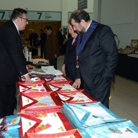 Foto Nicoloro G.   06/04/2018   Rimini   Si e' aperta al Palacongressi di Rimini l' edizione 2018 della Gran Loggia che ha per  tema ' Liberi di conosere '. nella foto oggetti massoni in esposizione.