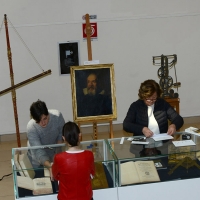 Foto Nicoloro G.   06/04/2018   Rimini   Si e' aperta al Palacongressi di Rimini l' edizione 2018 della Gran Loggia che ha per  tema ' Liberi di conosere '. nella foto lo stand per Galileo Galilei il cui binocolo e' riprodotto nel logo di questa manifestazione.