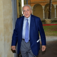 Foto Nicoloro G. 14/09/2018 Ravenna Continua l' ottava edizione di ' Dante 2021 ' il festival dedicato al Sommo Poeta e che quest' anno ha come titolo ' con l' animo che vince ogne battaglia '. L' evento, voluto dalla Fondazione Cassa di Risparmio di Ravenna con la direzione artistica dell' Accademia della Crusca, culminera' nel 2021, ricorrenza del settimo centenario della morte del Poeta. nella foto il professore Francesco Sabatini, presidente onorario dell' Accademia della Crusca.
