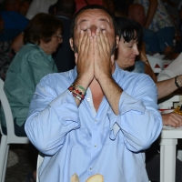 Foto Nicoloro G. 29/07/2017 Cervia ( Ravenna ) Comizio del segretario federale della Lega Nord alla Festa Nazionale Lega Nord Romagna. nella foto Matteo Salvini in un momento di stanchezza.
