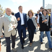 Foto Nicoloro G. 03/09/2017 Ravenna Il segretario del PD interviene alla Festa dell' Unita' e pranza con alcune centinaia di persone. nella foto Matteo Renzi al suo arrivo alla Festa del PD.