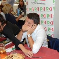 Foto Nicoloro G. 03/09/2017 Ravenna Il segretario del PD interviene alla Festa dell\' Unita\' e pranza con alcune centinaia di persone. nella foto Matteo Renzi.